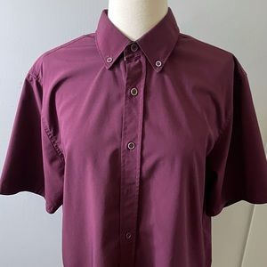 Fried Denim Burgandy Button Down Shirt